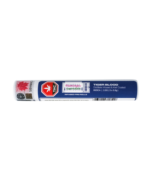 General Admission Tiger Blood Distillate Infused Indica Pre-Rolls 5X0.5G
