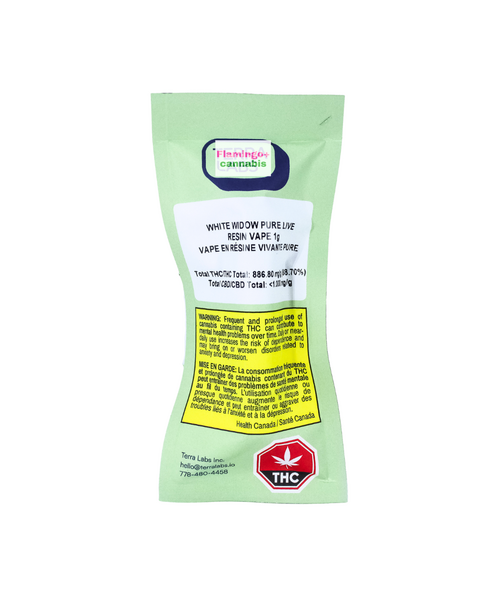 Terra Labs White Widow Hybrid Live Resin Cartridge 1G