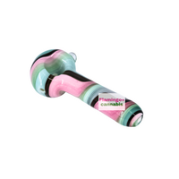 4" Heady Ribbons Swirled Glass Hand Pipe