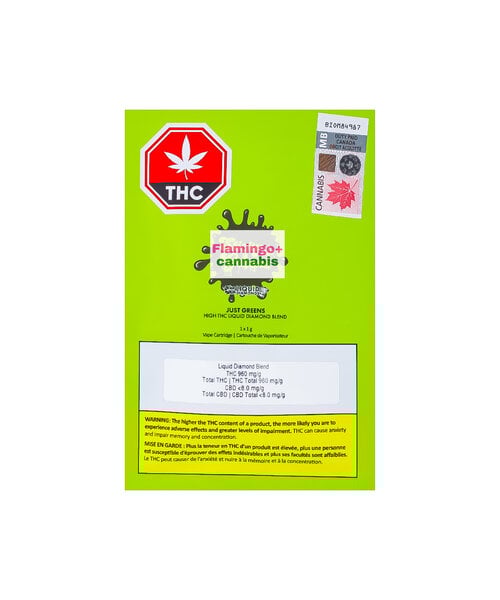 Sticky Greens Just Greens Liquid Diamond Sativa Cartridge 1G