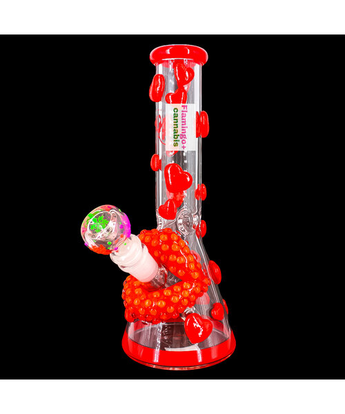 Pulsar 9.75" Kiss My Lips Beaker Bong w/Glow In The Dark Bowl