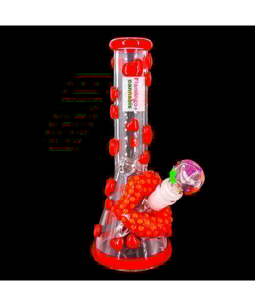 Pulsar 9.75" Kiss My Lips Beaker Bong w/Glow In The Dark Bowl