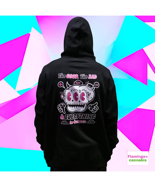 Flamingo+ Black Hoodie "GOOD BAD"