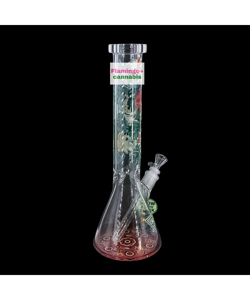 Red Eye Glass 15" Sugar Skull Glow-In-Dark Beaker Bong