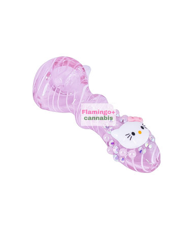 UNBRANDED 4" Greetings Kitty Glass Hand Pipe