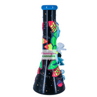 Pulsar 9.5" Psychedelic Alien Glow-In-The-Dark Bong