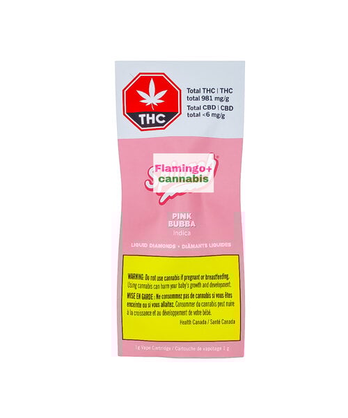 Spinach Pink Bubba Liquid Diamond Indica Cartridge 1G