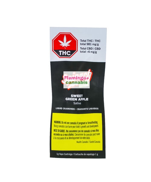 Spinach Sweet Green Apple  Liquid Diamond Sativa Cartridge 1G