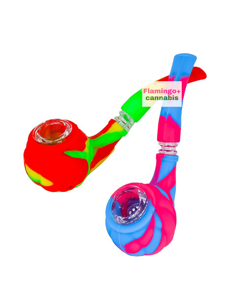 5.5" Silicone Hand Pipe w/Glass Screen Assorted