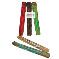 10' Wood Incense Burner Feather Design Assorted