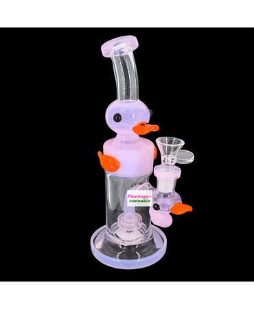Smoke Arsenal Arsenal Glass 9" Waddling Ducky Recycler Bubbler Pink