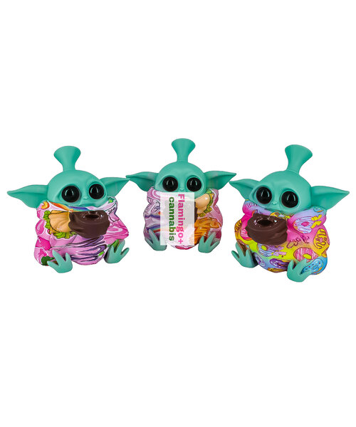 4" Groovy Grogu Silicone Bubbler