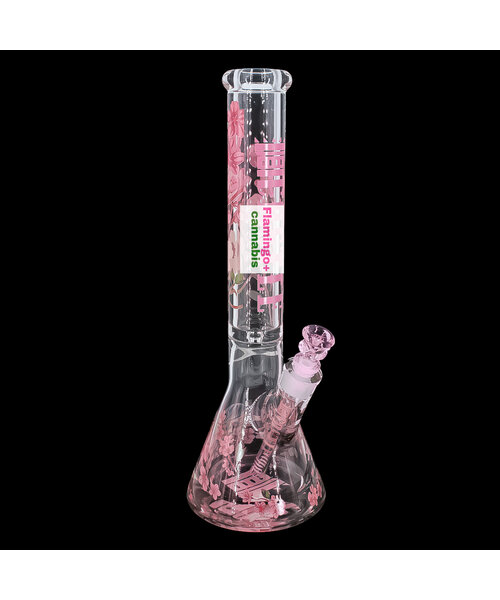 Castle Glassworks 16" Cherry Blossom 9mm Beaker Bong