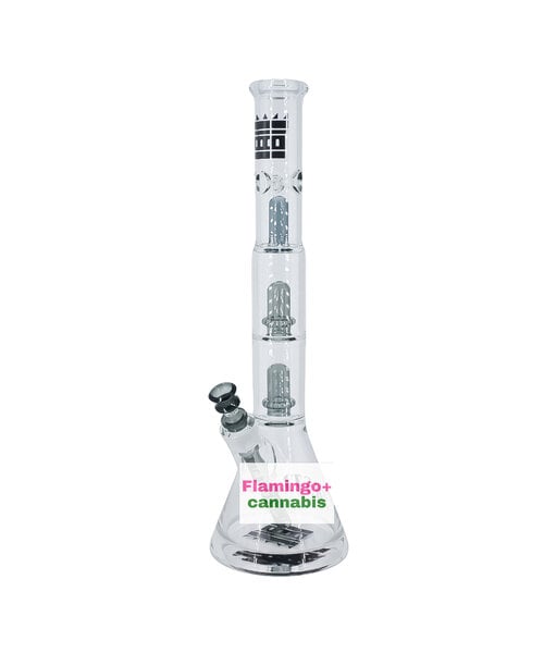 Castle Glassworks 18" Triple Chamber Beaker Bong Smoke