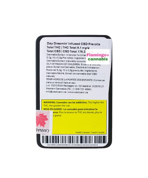 Grown Here Farms Day Dreamin CBD Infused Pre-Rolls 10X0.5G