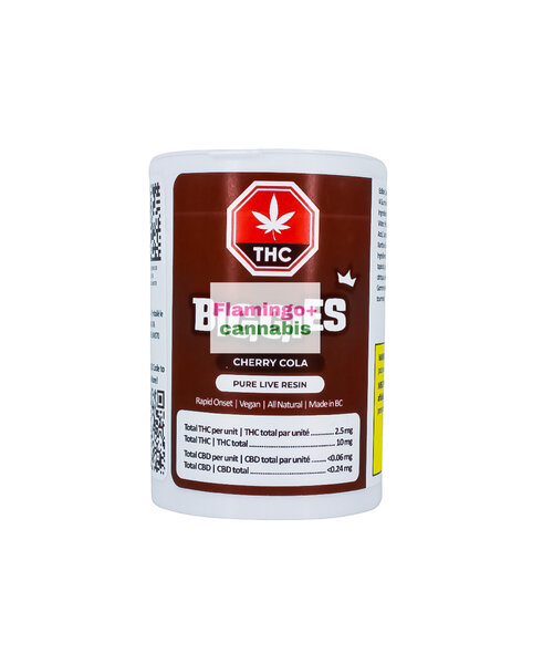 Biggies Cherry Cola Live Resin Hybrid Gummies 4X2.5MG