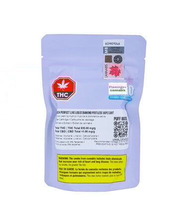 Vero Vero Peach Perfect Liquid Diamond Postless Sativa Cartridge 1G