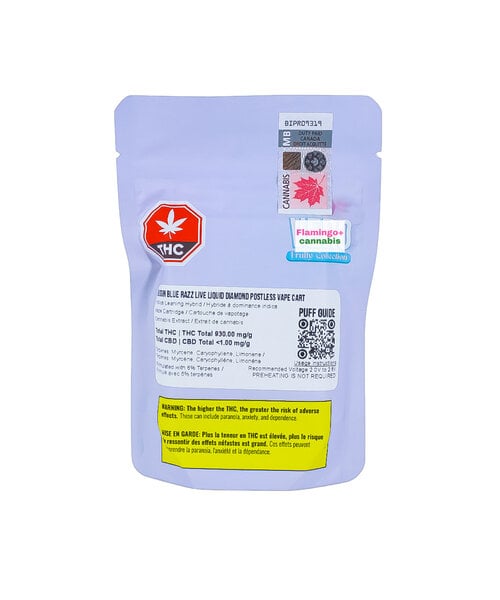 Vero Bussin Blue Razz Liquid Diamond Postless Indica Cartridge 1G