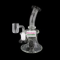 Red Eye Glass 5" Bell Dab Rig Black