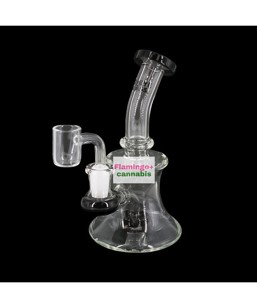 Red Eye Glass 5" Bell Dab Rig Black