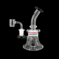 Red Eye Glass 5" Bell Dab Rig Black