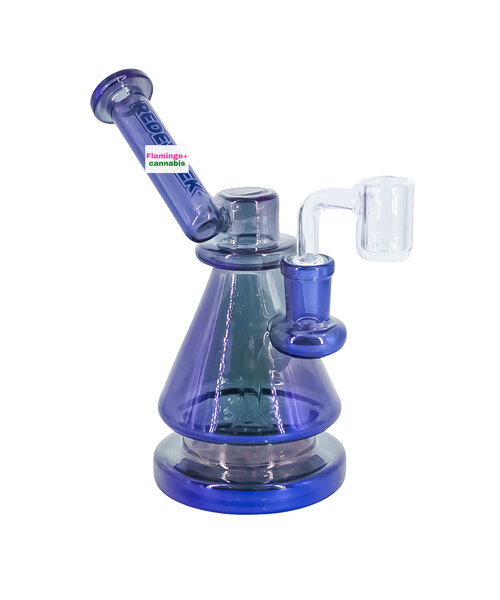Red Eye Glass 6" Terminator Vector Dab Rig Metallic Blue