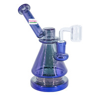 Red Eye Glass 6" Terminator Vector Dab Rig Metallic Blue