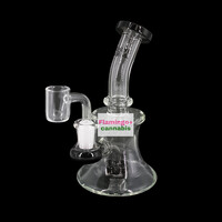 Red Eye Glass 5" Bell Dab Rig Black