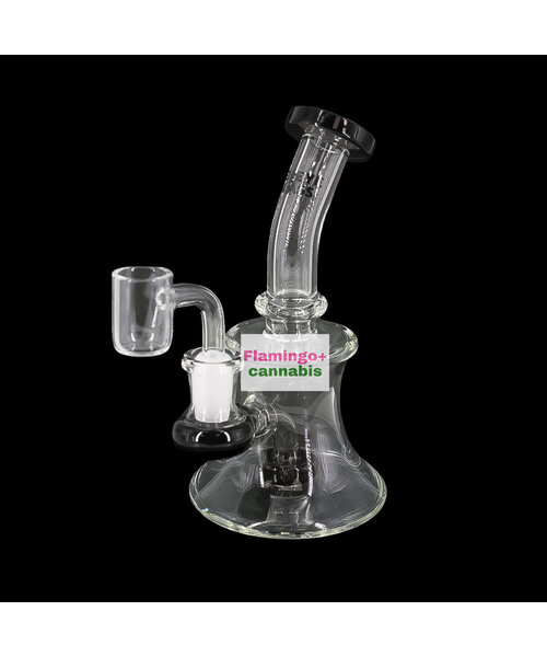 Red Eye Glass 5" Bell Dab Rig Black