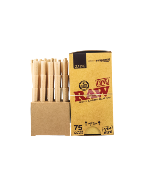 Raw Classic 1 1/4 Pre-Rolled Cones 75/Pack