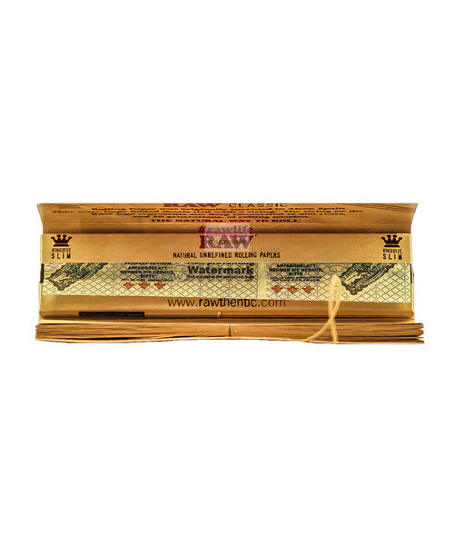 RAW CLASSIC (Brown) King Size Slim Connoisseur Papers w/Tips (Brown)