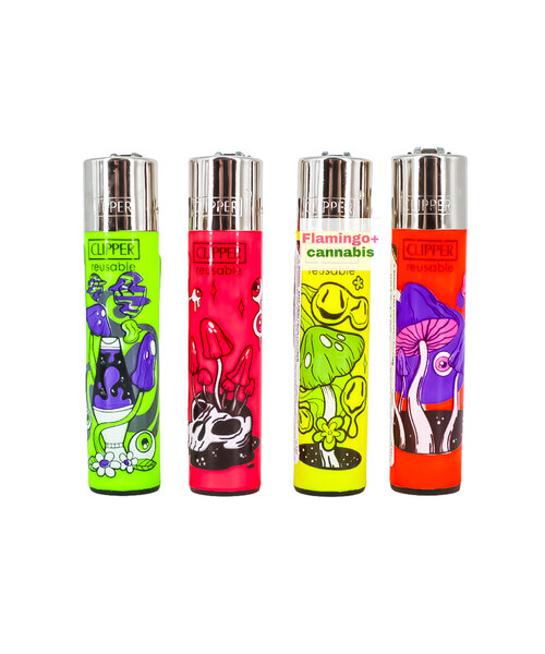 Clipper Refillable Lighter Psycho Mushrooms Design