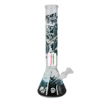 Red Eye Glass 15" Dark Cemetery Glow-In-Dark Bong