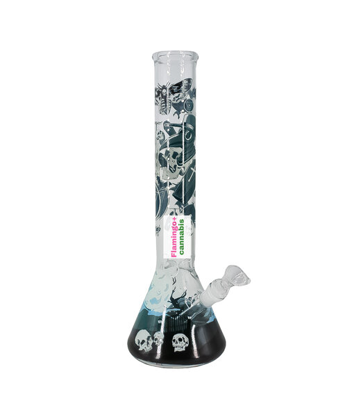 Red Eye Glass 15" Dark Cemetery Glow-In-Dark Bong