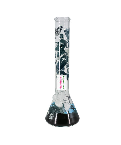 Red Eye Glass 15" Dark Cemetery Glow-In-Dark Bong