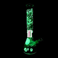 Red Eye Glass 15" Dark Cemetery Glow-In-Dark Bong
