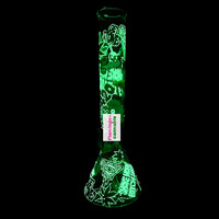 Red Eye Glass 15" Dark Canna Culture Glow-In-Dark Bong