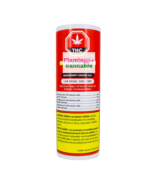 Biggies Raspberry Gingerale Multipack Live Resin 1:3 CBG Gummies 6X10MG