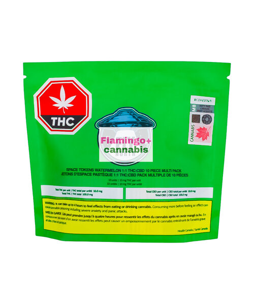 Fly North Space Tokens Watermelon 1:1 Indica Gummies 10X10MG