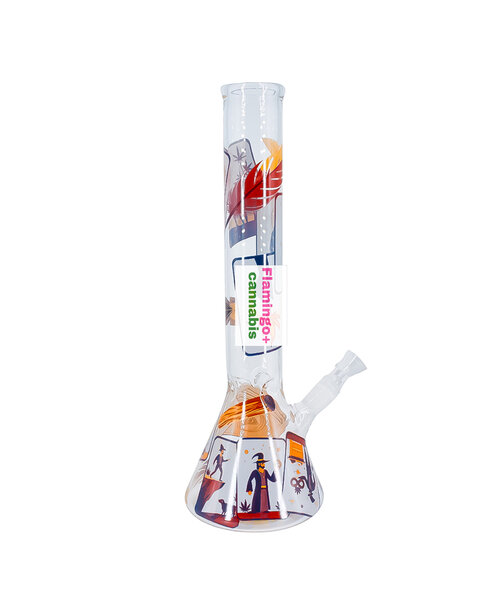 Red Eye Glass 15" Tarot Card Beaker Bong