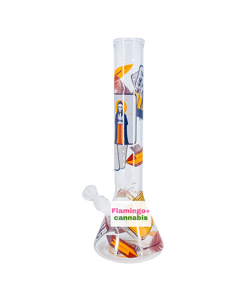 Red Eye Glass 15" Tarot Card Beaker Bong