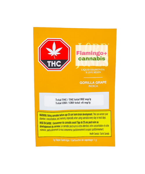 Lord Jones Gorilla Grape LD X LR Indica Cartridge 1G