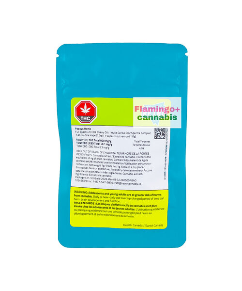 Retro Papaya Bomb FS Indica Honey Oil AIO Disposable 1G
