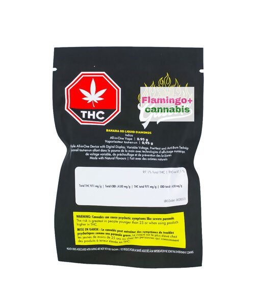 Claybourne Gassers Banana OG Indica Liquid Diamond Aio Disposable 0.95G
