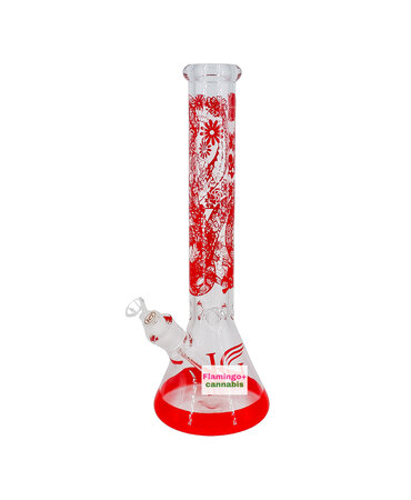 Legendary Glass Legendary Glass 16" 7mm Floral Mist Beaker Bong Red