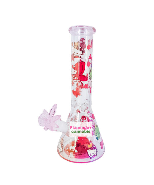 9.75" Party Kitty Electroplated Beaker Bong