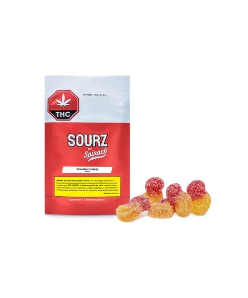 Spinach Sourz Strawberry Mango Sativa Gummies 5x2MG