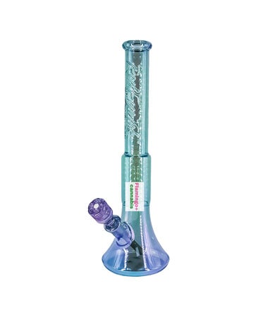 Red Eye Tek Red Eye Glass 19" 7mm Terminator Revolution Dual Chamber Beaker Bong Metallic Green