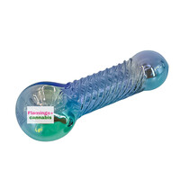 Red Eye Glass 4.5" Terminator Big Twister Hand Pipe Metallic Rainbow