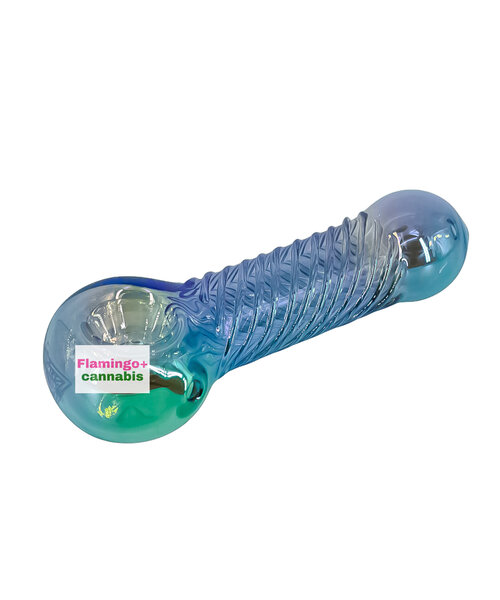 Red Eye Glass 4.5" Terminator Big Twister Hand Pipe Metallic Rainbow